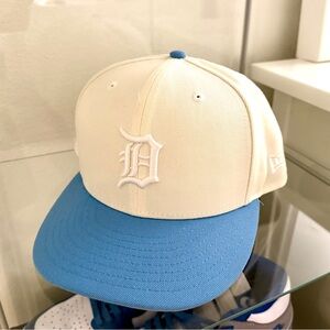Cream and Blue Detroit Tigers Fitted Hat